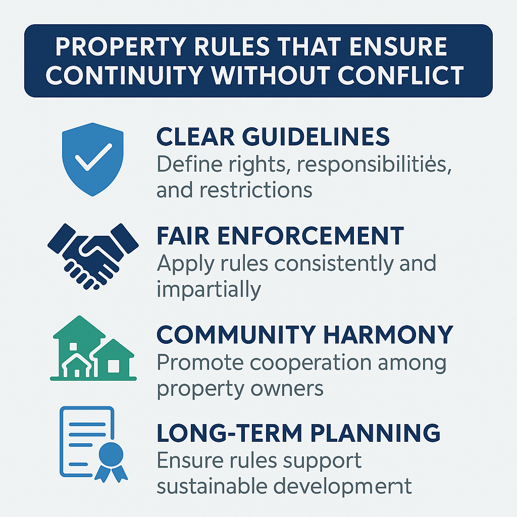 Property rules that ensure continuity without conflict